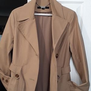DKNY Trench Coat szM camel colored natural fiber knee length
